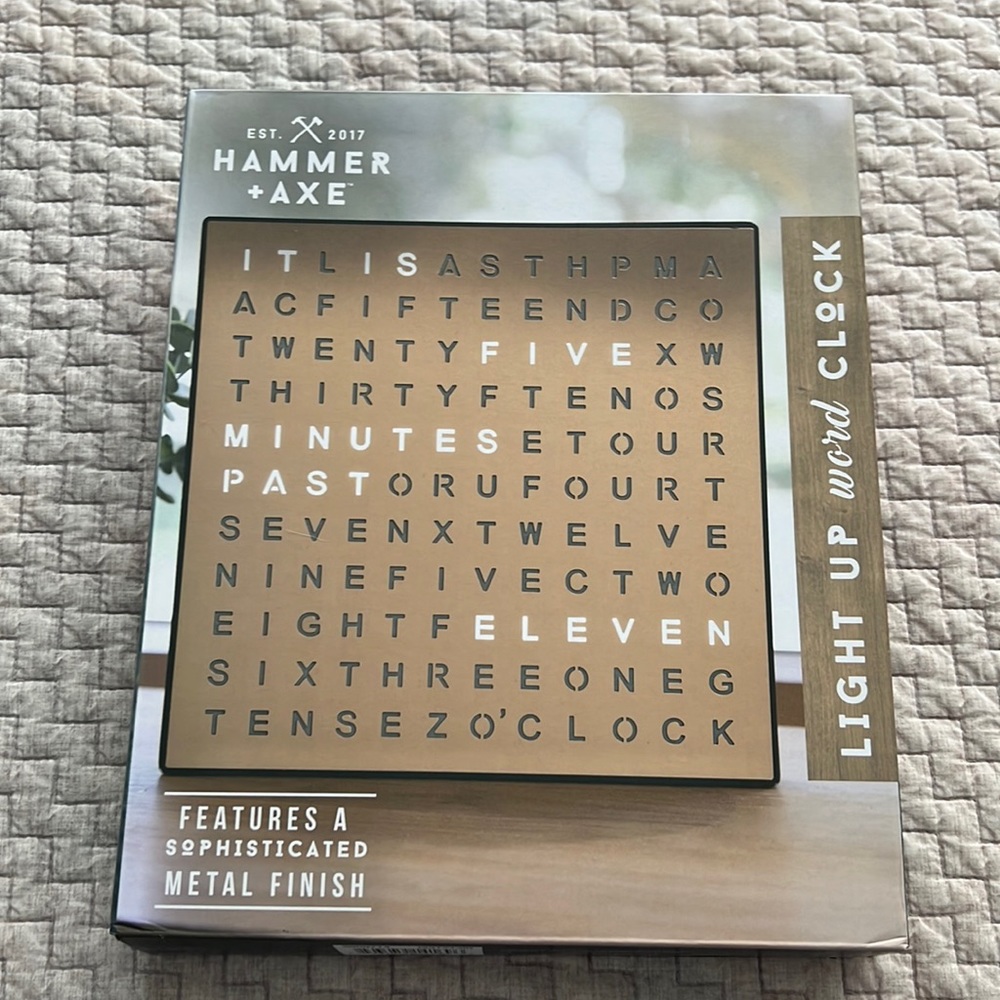 Decorative word clock with LED lights New!
